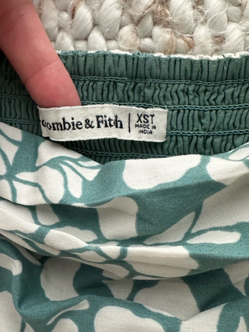 Abercrombie & Fitch Teal and Cream Emerson Mini Dress - Picture 3 of 3